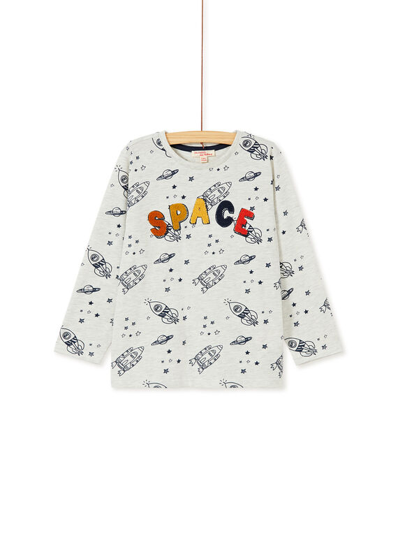 Tee-Shirt manches longues beige enfant garçon KOGOTEE3 / 20W902L3TMLA010